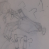 Traditional drawing of simplified hands